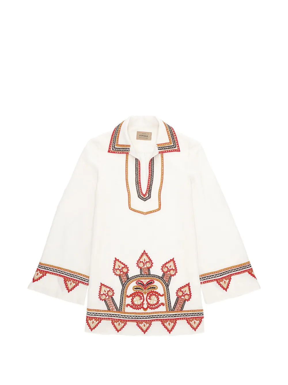 

Вышитое платье-трапеция Fortela, белый