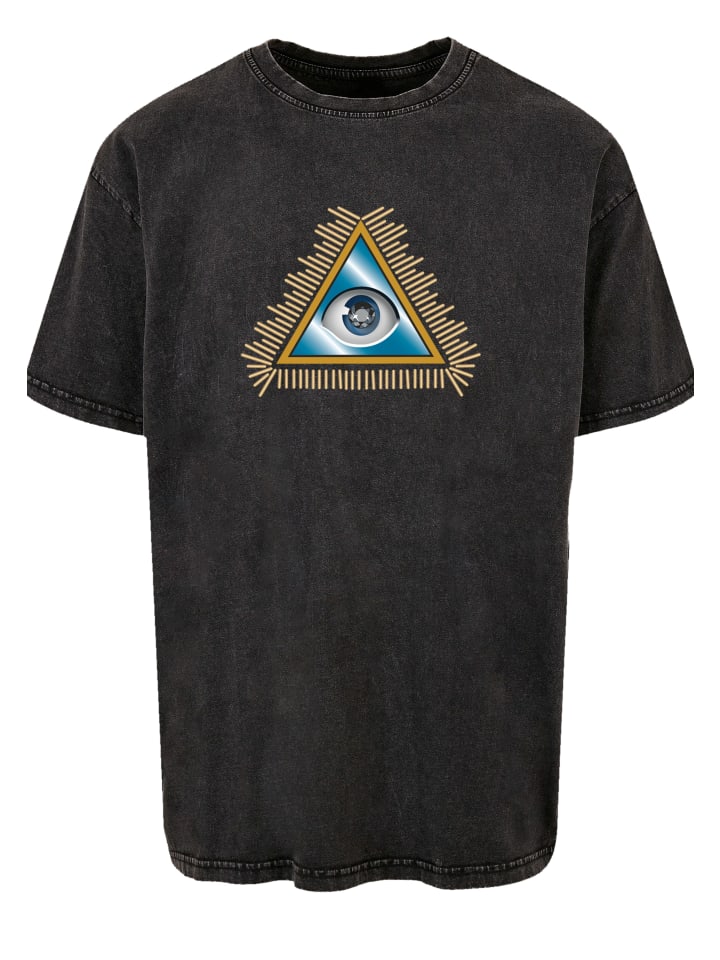 

Футболка emoji couture Oversize T-Shirt Pyramid eye and golden beads, черный