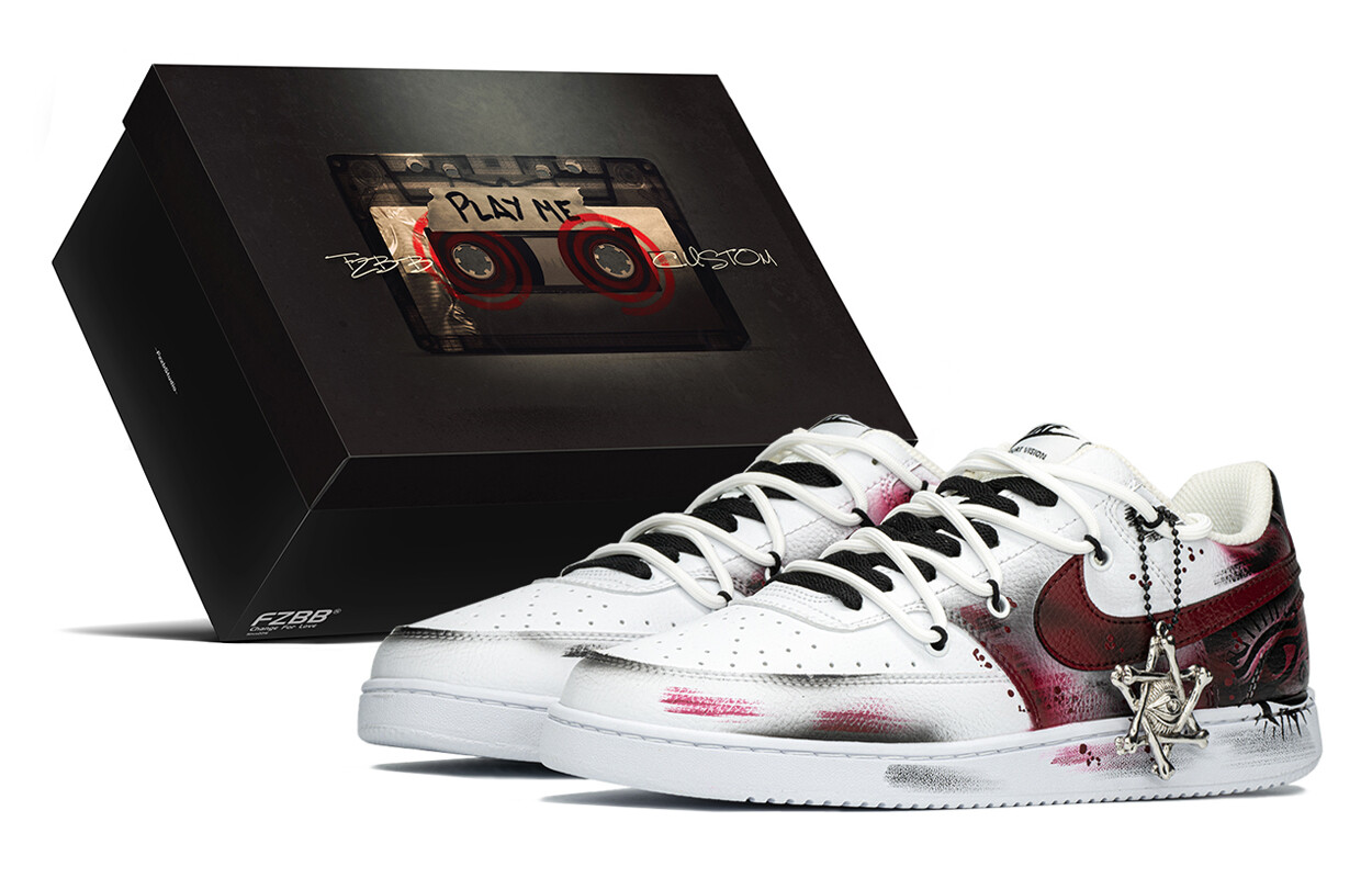 

Кроссовки для скейтборда Court Vision 1 мужские низкие черный/белый/красный Nike