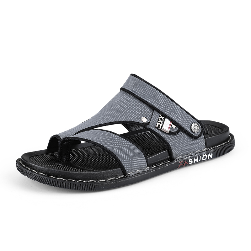 

Shiozawa Серые мужские шлепанцы с резиновой подошвой, устойчивые к истиранию и скольжению, цвет Gray