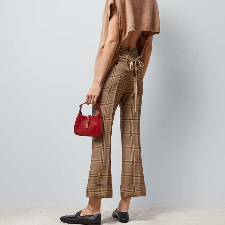 Брюки женские повседневные Gucci, классический крой, бежевые — фото 3