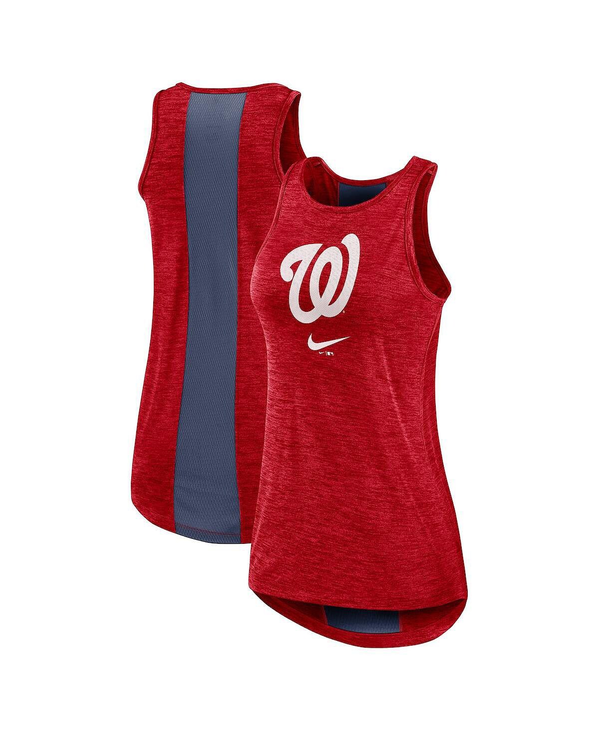 

Женская красная майка Washington Nationals Right Mix с высоким воротником Nike, красный