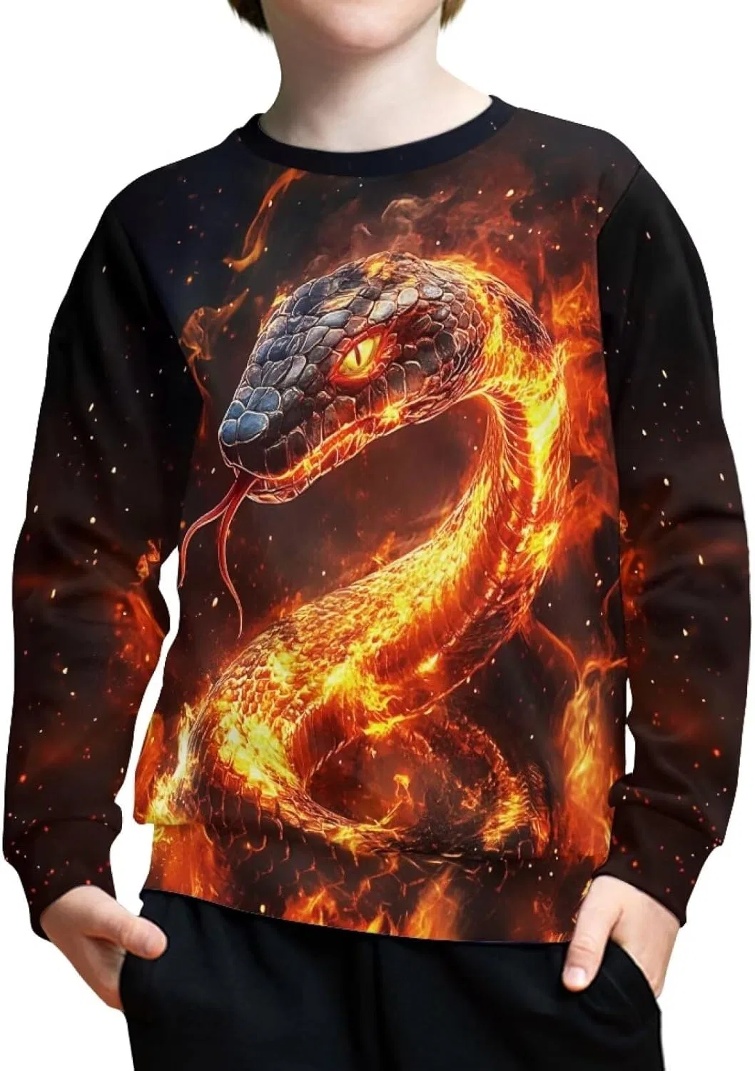 Детский свитшот ZPINXIGN, Fire Snake Cool