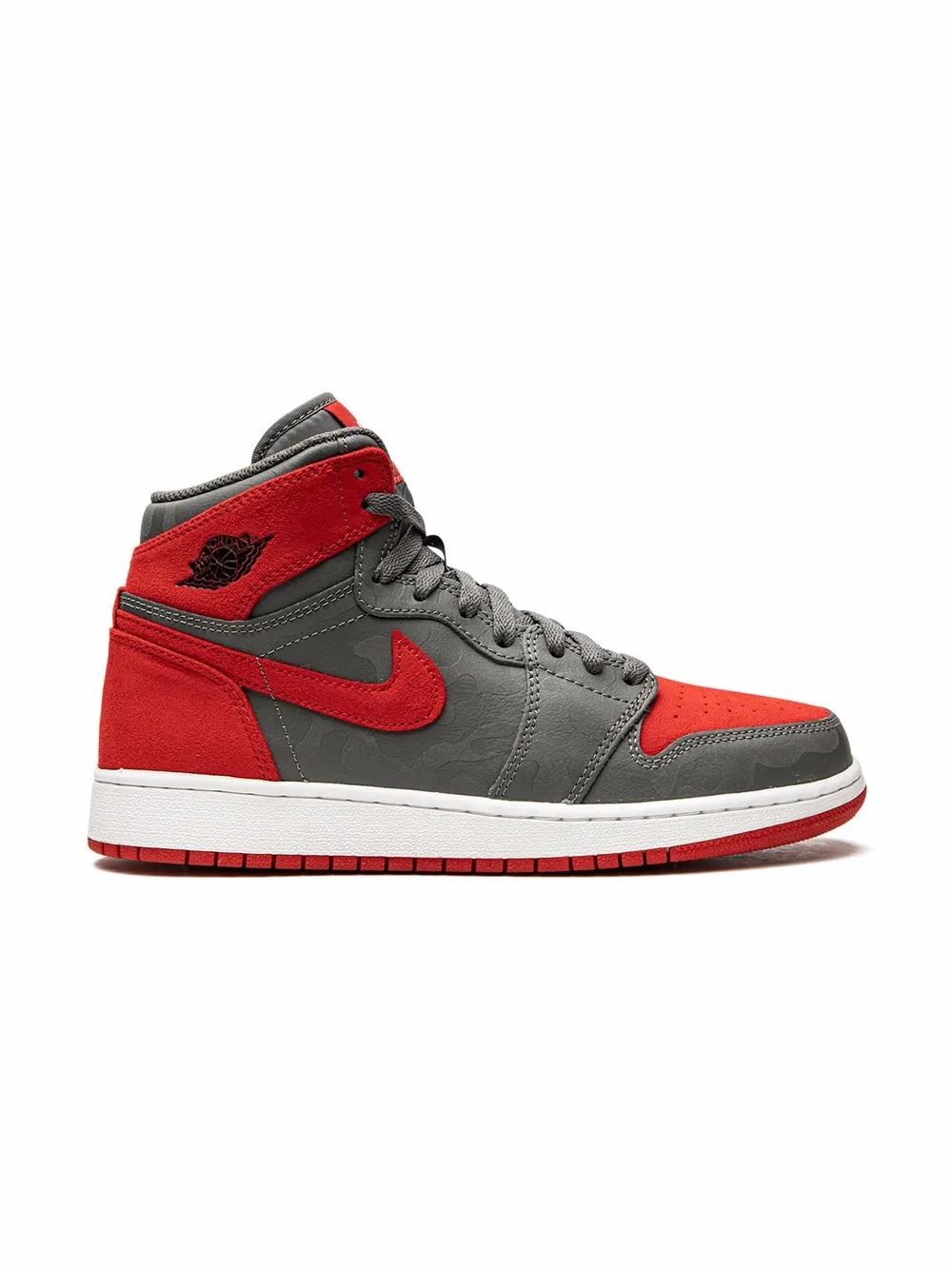 Кроссовки Air Jordan 1 Retro Hi Prem BG Bred Camo Jordan Kids, красный — фото 2