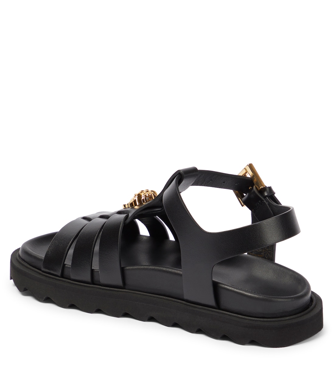 Сандалии из кожи La Medusa Versace Kids, Nero-Oro Versace — фото 3