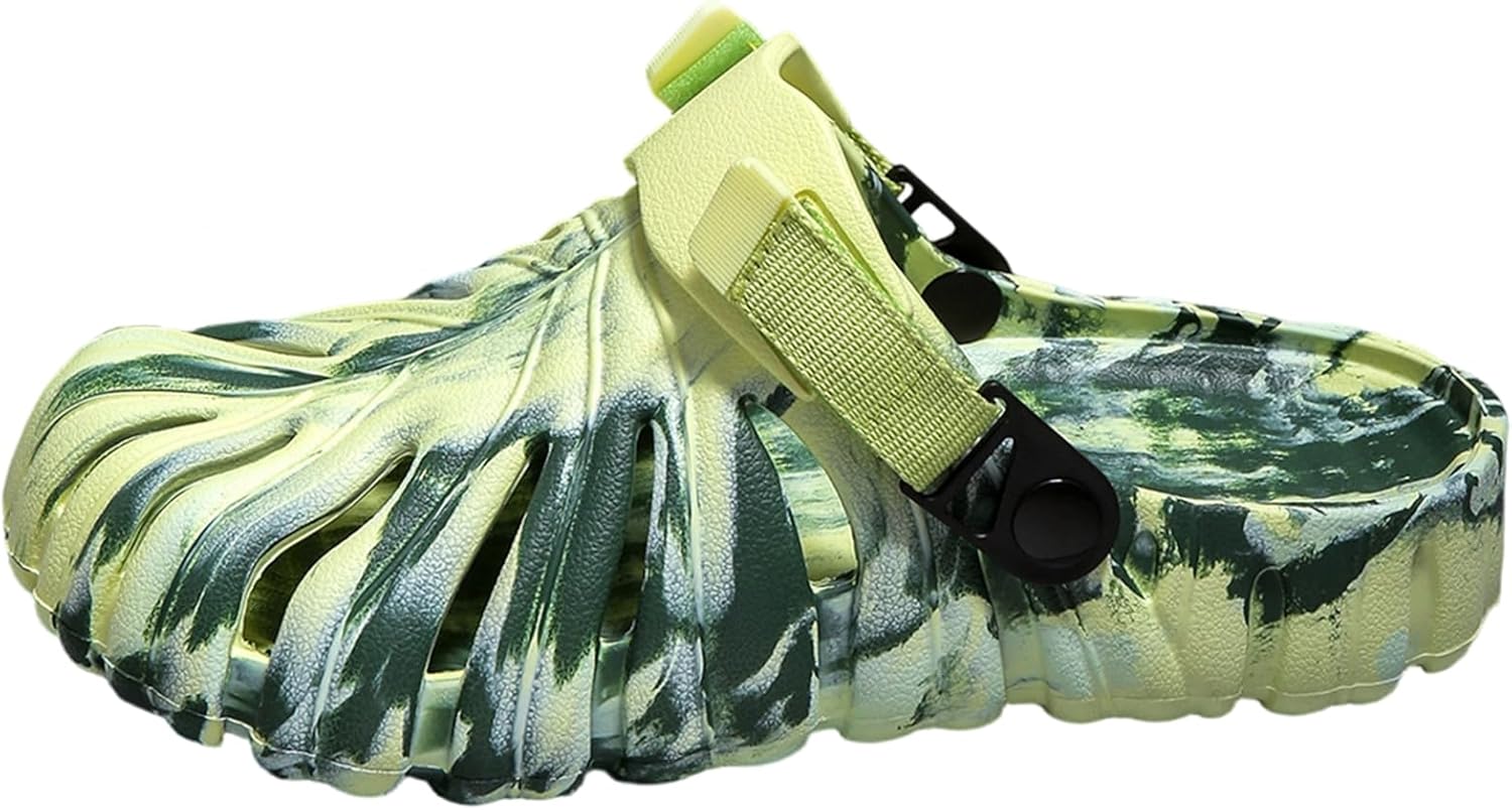

MECH-ENG Мужские и женские садовые сабо, универсальная обувь для дома и улицы, классические тапочки, камуфляжные пляжные сандалии с поддержкой свода стопы, желтый