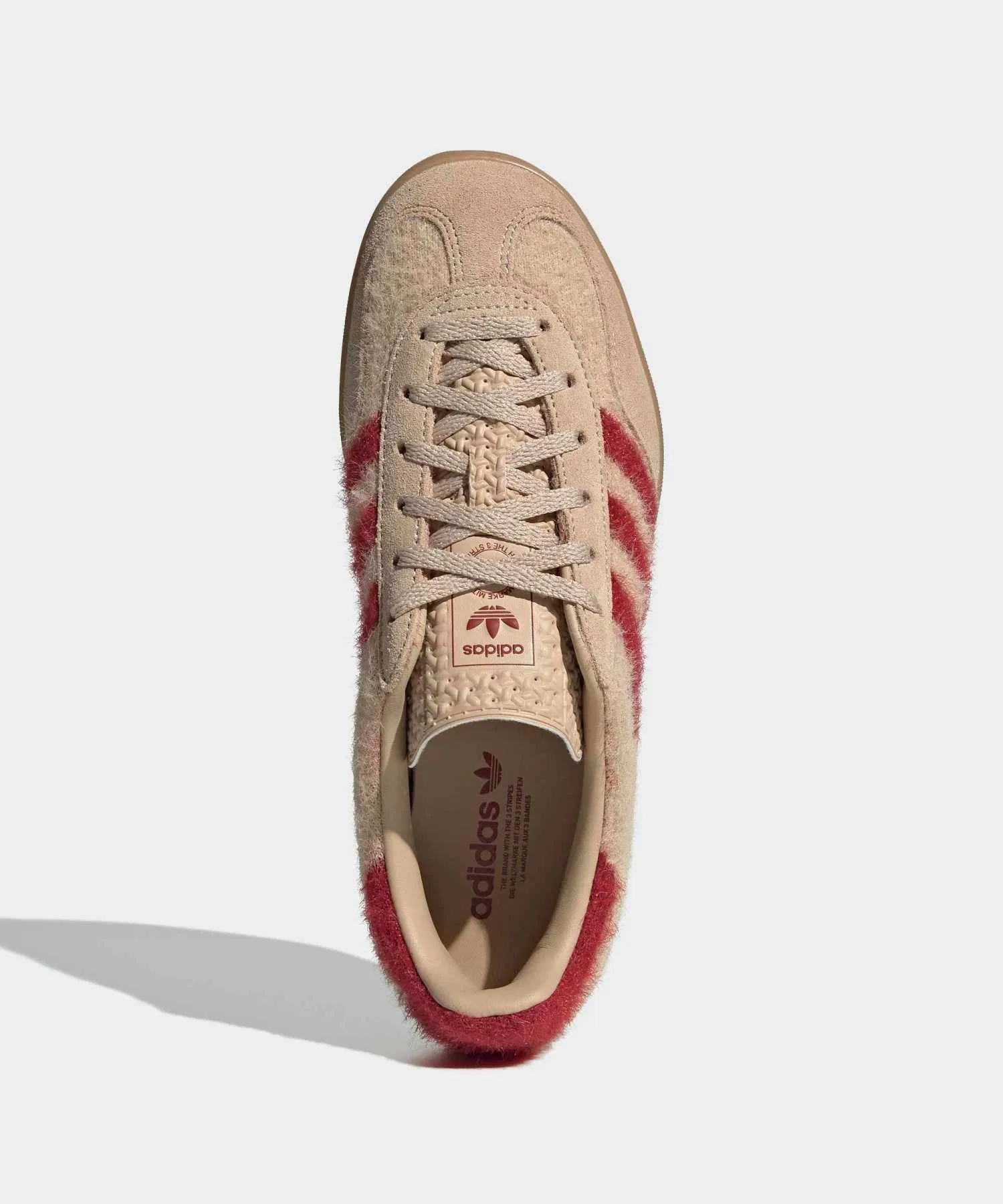 Унисекс кроссовки adidas Gazelle Indoor из кожи и текстиля бежевые — фото 2