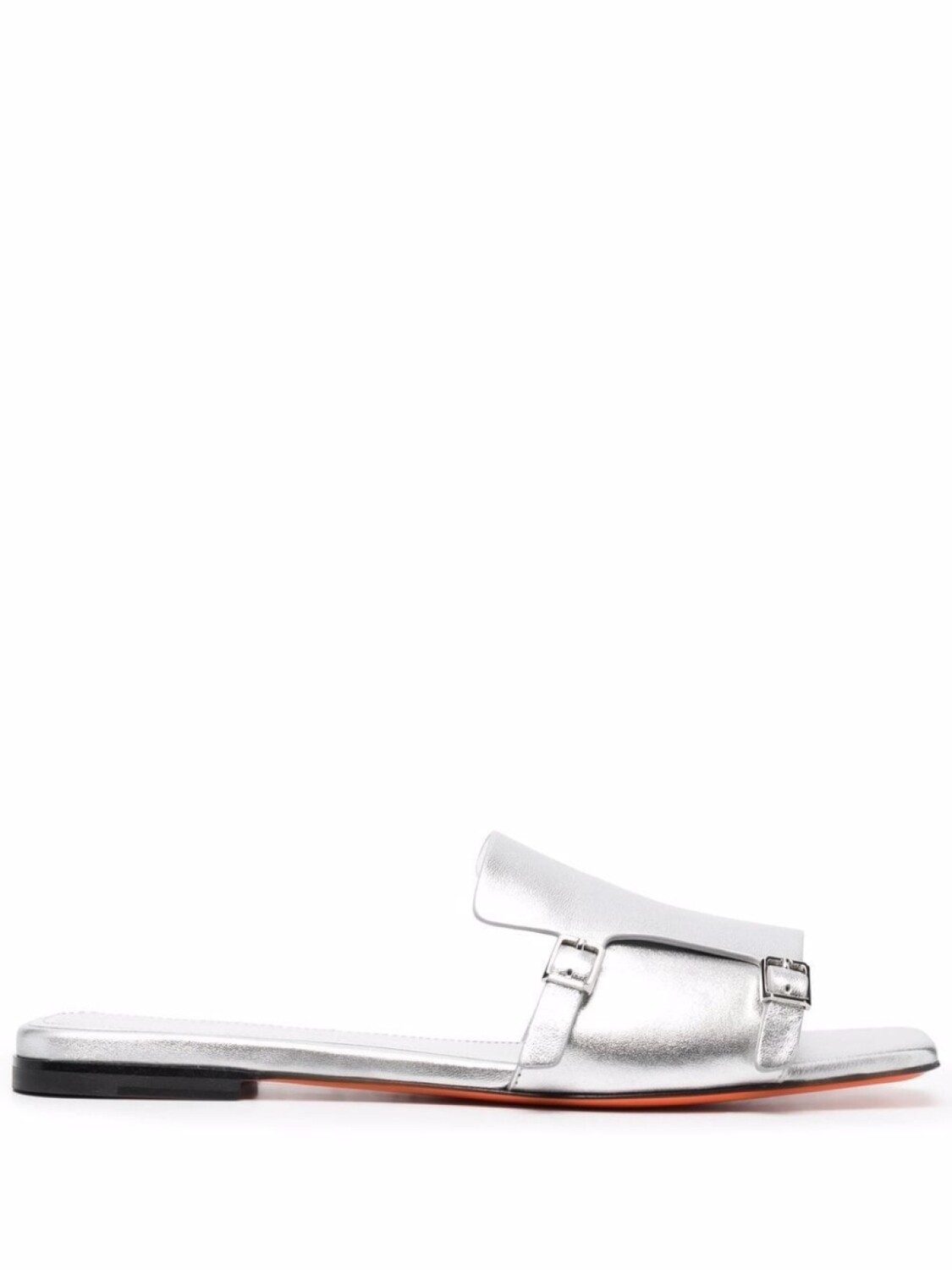 Santoni сандалии с эффектом металлик, серебристый