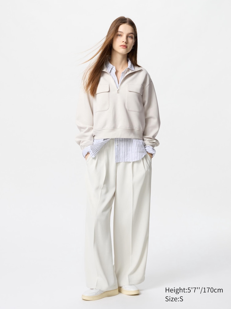 

Брюки drape easy wide Uniqlo, цвет 01 белый