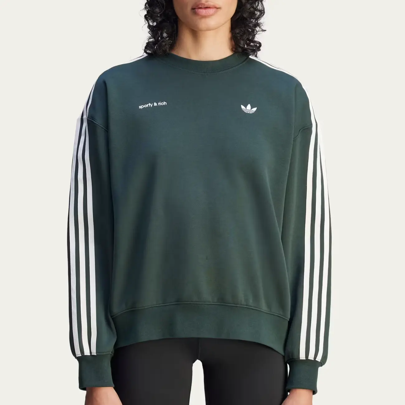 Adidas Originals Adidas X Sporty & Rich женский свитшот Shadow Green — фото 3