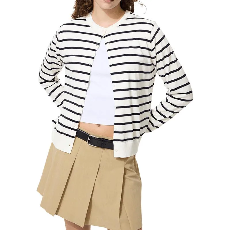 UNIQLO Кардиган женский 00 White Crew Neck Moderate