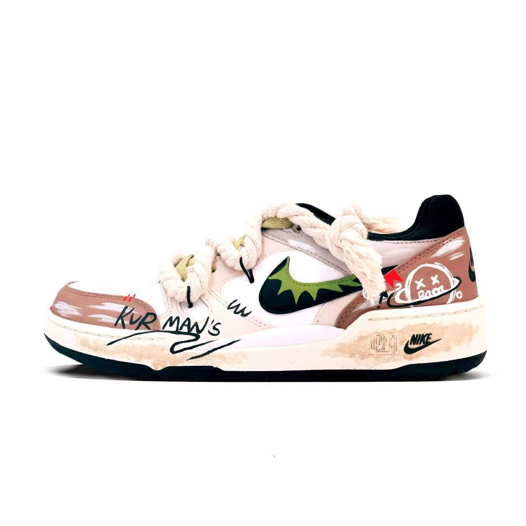 

Full Force Skateboard Shoes Unisex Low top Black White Nike, коричневый