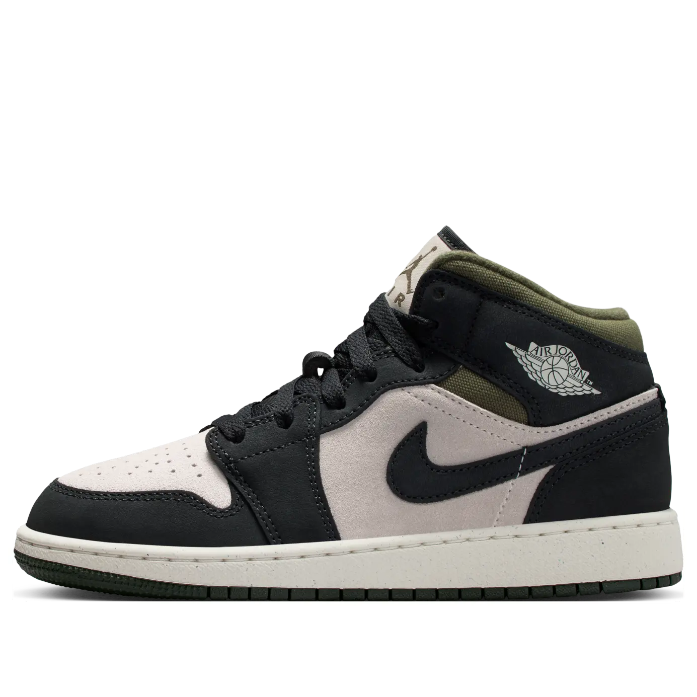 

Кроссовки (GS) Air Jordan 1 Mid 'Off Noir Medium Olive'