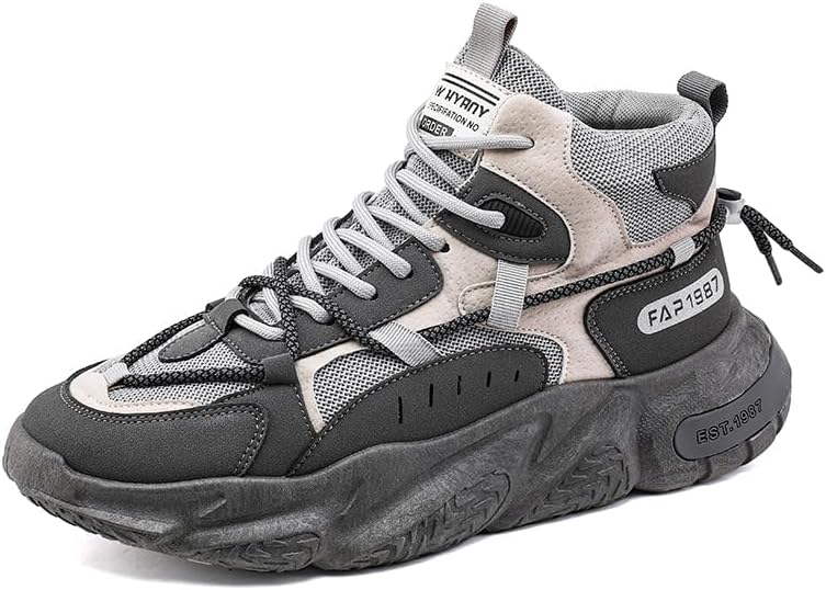 

Мужские кроссовки Azttoztto для бега, тенниса и прогулок, с амортизацией, высокие, спортивные и повседневные, серый