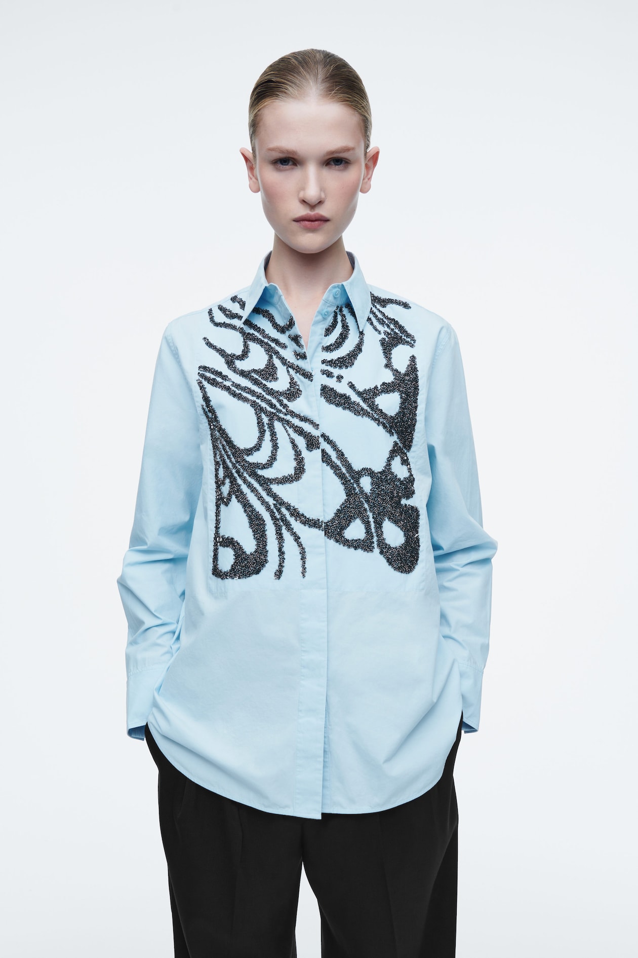 

Рубашка с украшением – relaxed fit COS x CHRIS PERANI, синий