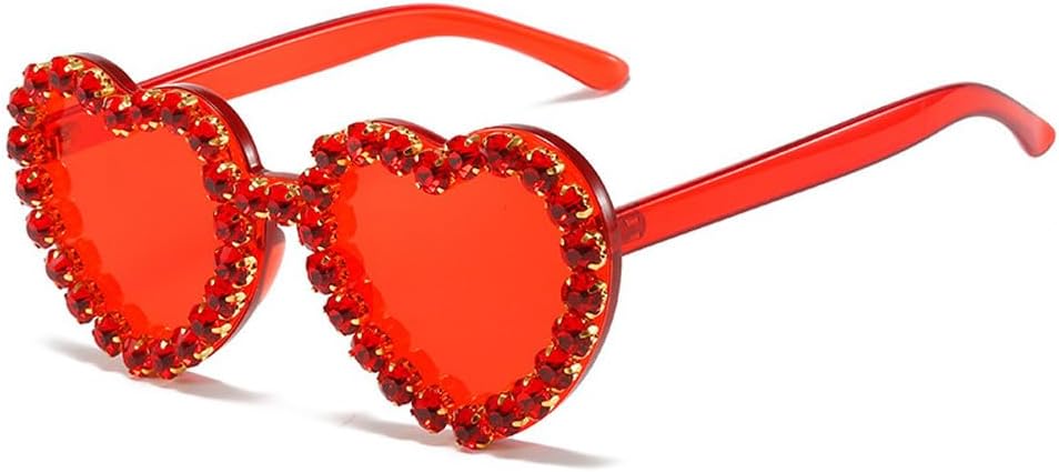 

Винтажные розовые солнцезащитные очки в форме сердца с бриллиантами для женщин, роскошные солнцезащитные очки в стиле ретро, ​​хип-хоп, стильные очки для женщин HYYZZC, Red