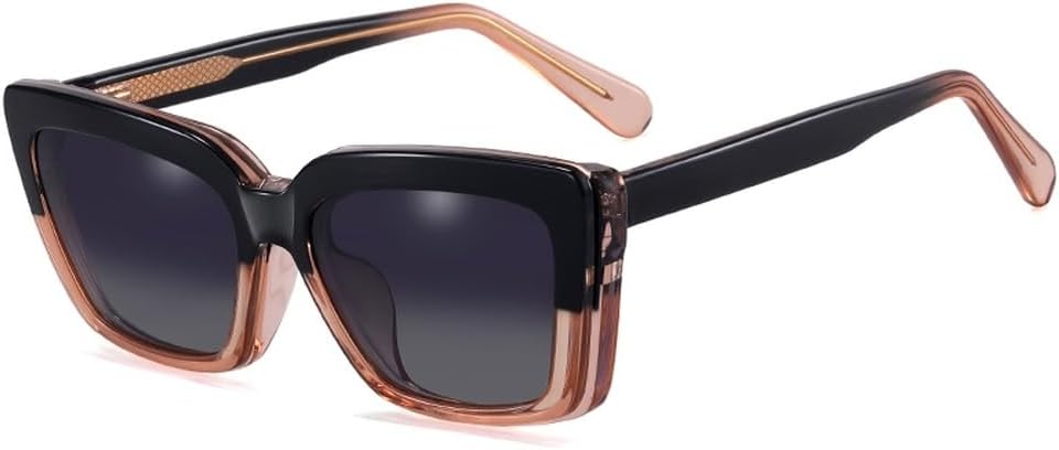 

квадратная оправа, модные солнцезащитные очки с зажимом, поляризованные, для женщин, «кошачий глаз», магнитные, UV400, ацетат, леопардовый принт, черный WNCKSQ, Black Brown Grey