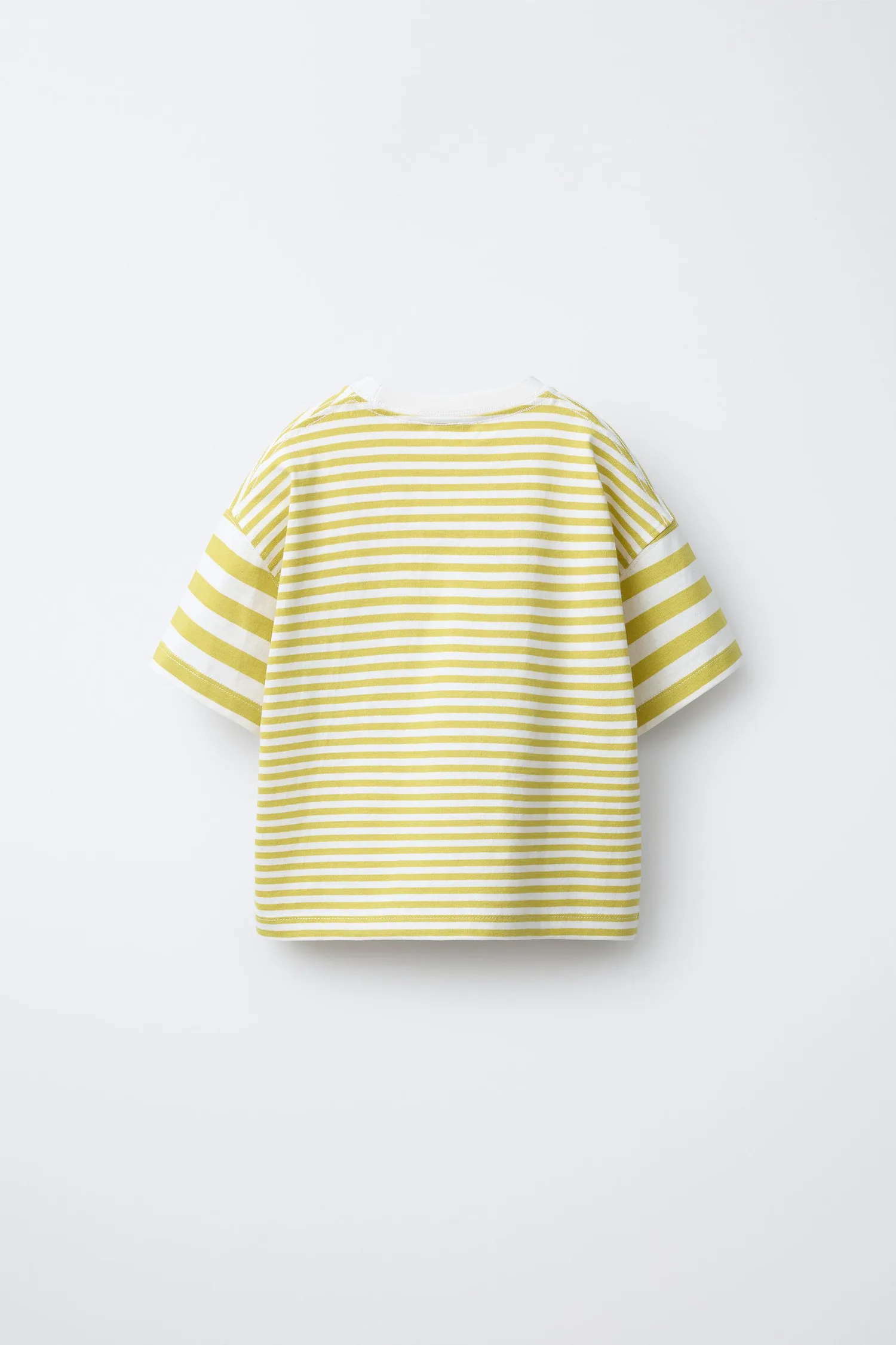 Полосатая футболка Zara, оливково-зеленый — фото 2