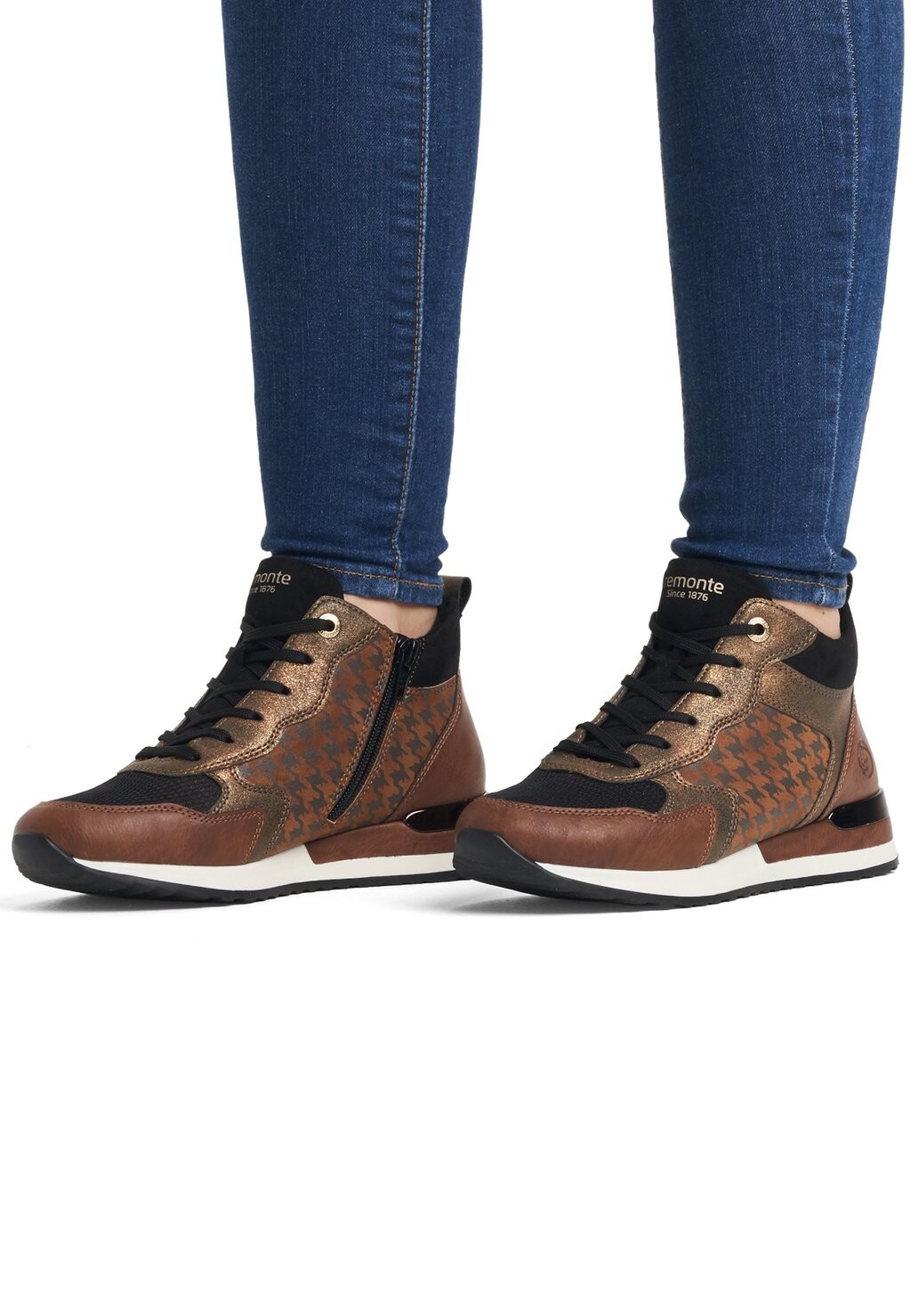 

Низкие кроссовки Low Remonte, цвет chestnut schwarz bronze antik