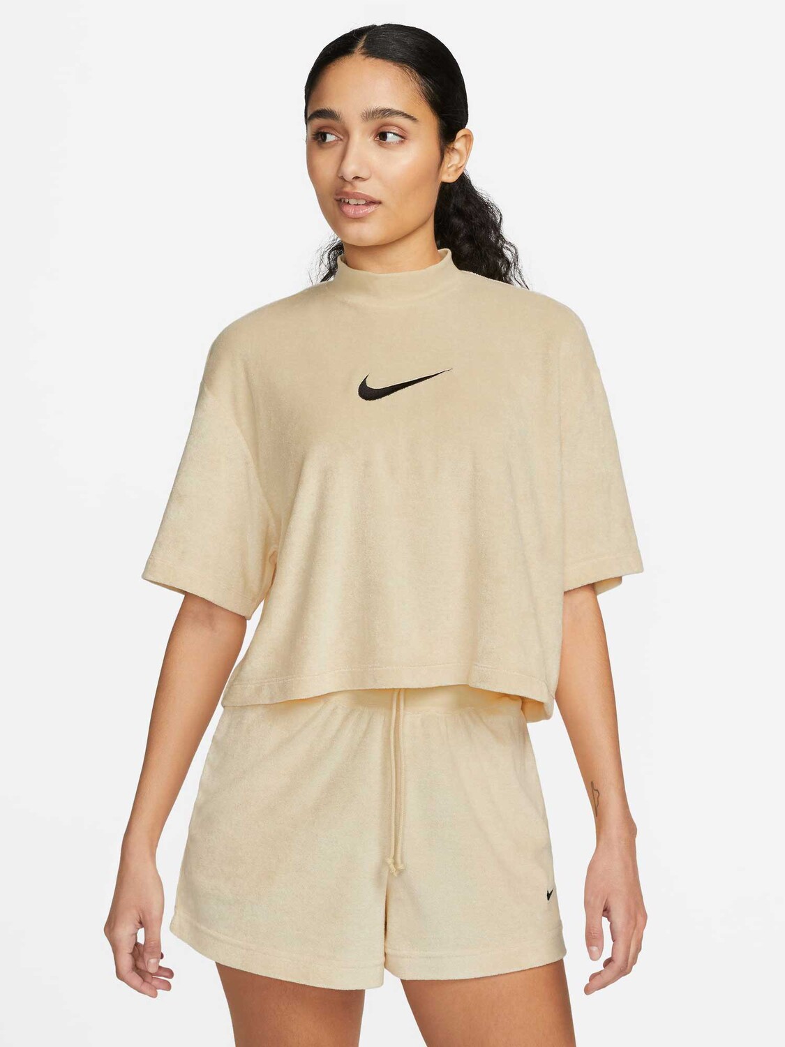 

Футболка Nike W NSW MOCK SS TRRY MS, белый