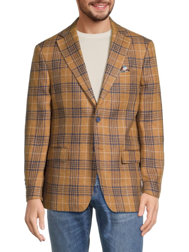 

Льняной пиджак в клетку Tallia, цвет Camel Blue