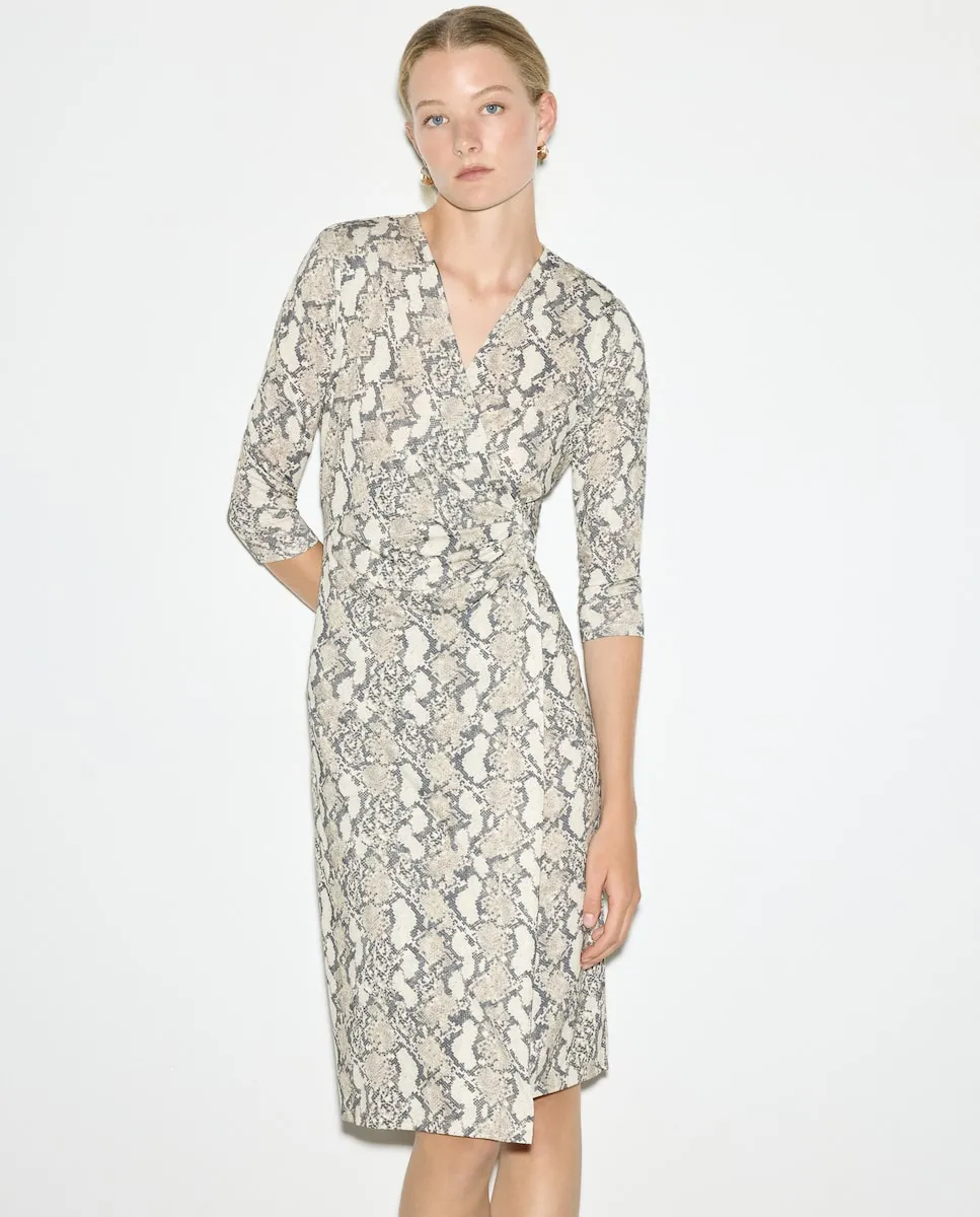 

Женское миди платье с длинным рукавом Woman El Corte Inglés, белый