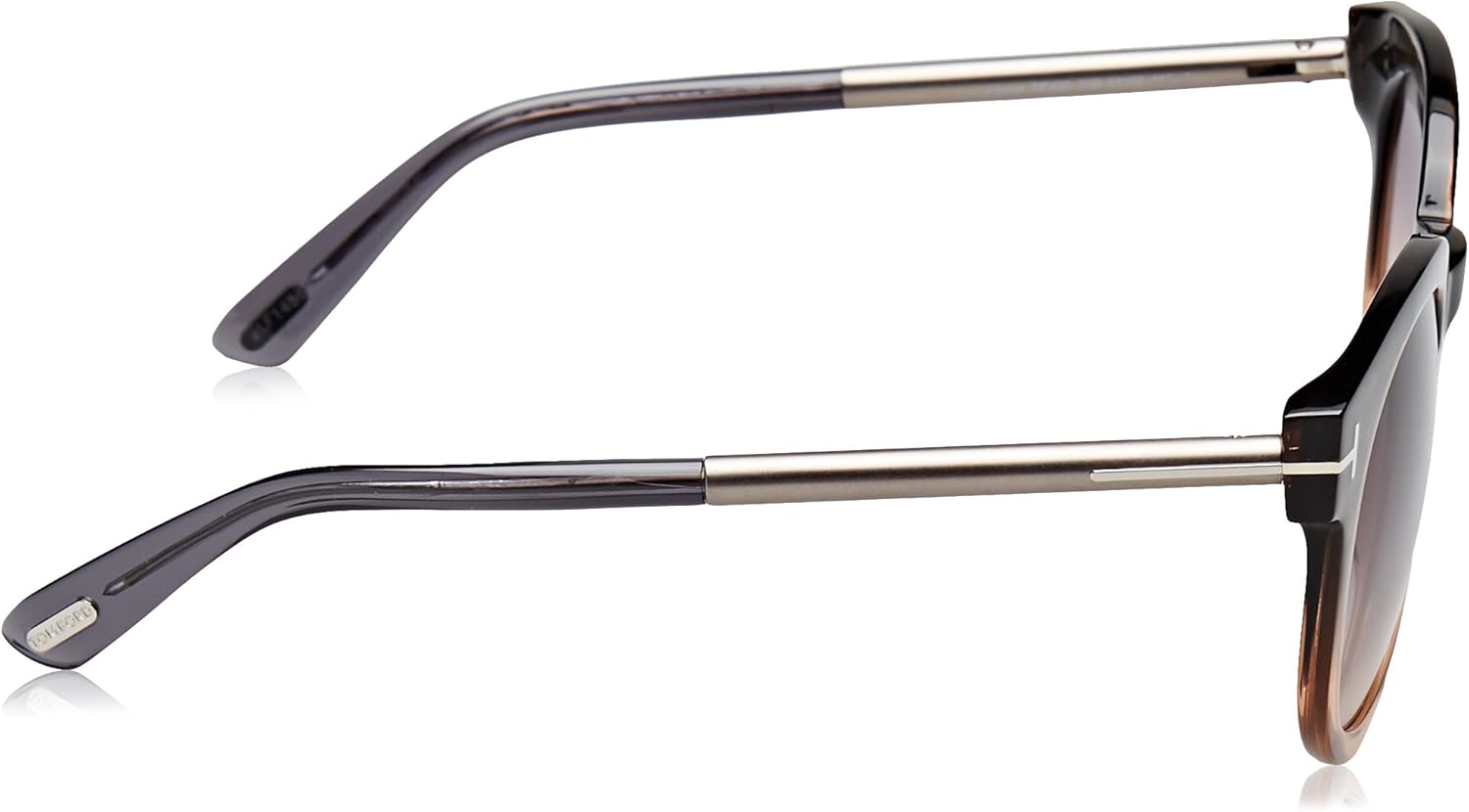 Женские солнцезащитные очки Tom Ford Janina Ombre Signature Round, серые, без размера, Tortoise Frame Material: Plastic Frame Type: Round Frame Style: Gender: Kids Lens Color: Lens Material: Lens Width: Lens Height: 48 — фото 3