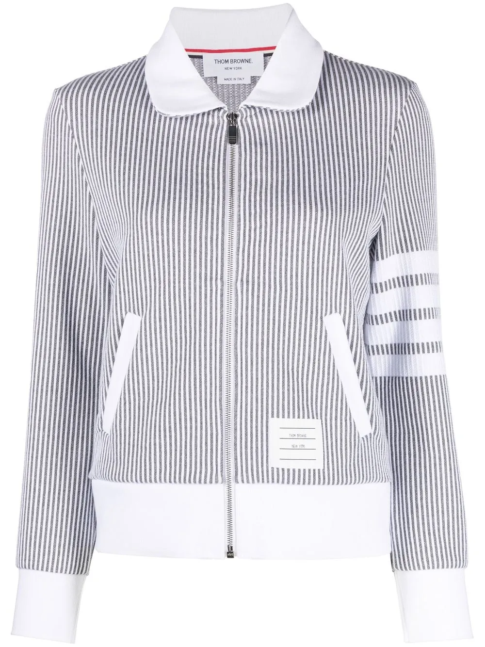 

Куртка на молнии с полосками 4-Bar THOM BROWNE, серый