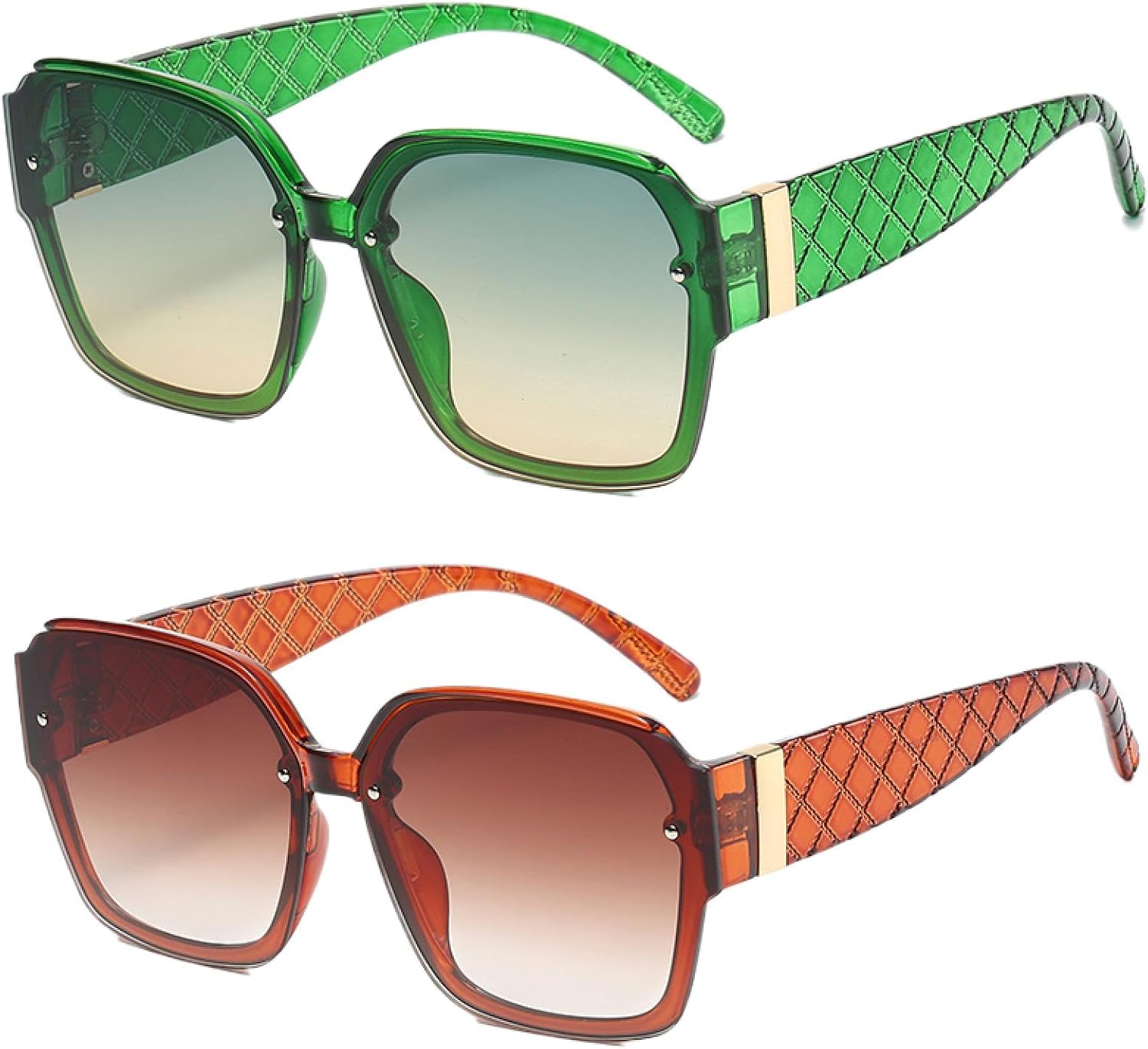 

Солнцезащитные очки с защитой от УФ-излучения UV400 | Металлическая большая оправа, сетчатые дужки, градиентный оттенок | Для женщин и мужчин, для занятий спортом на открытом воздухе и вождения DSVIGF, 2pcs Z06