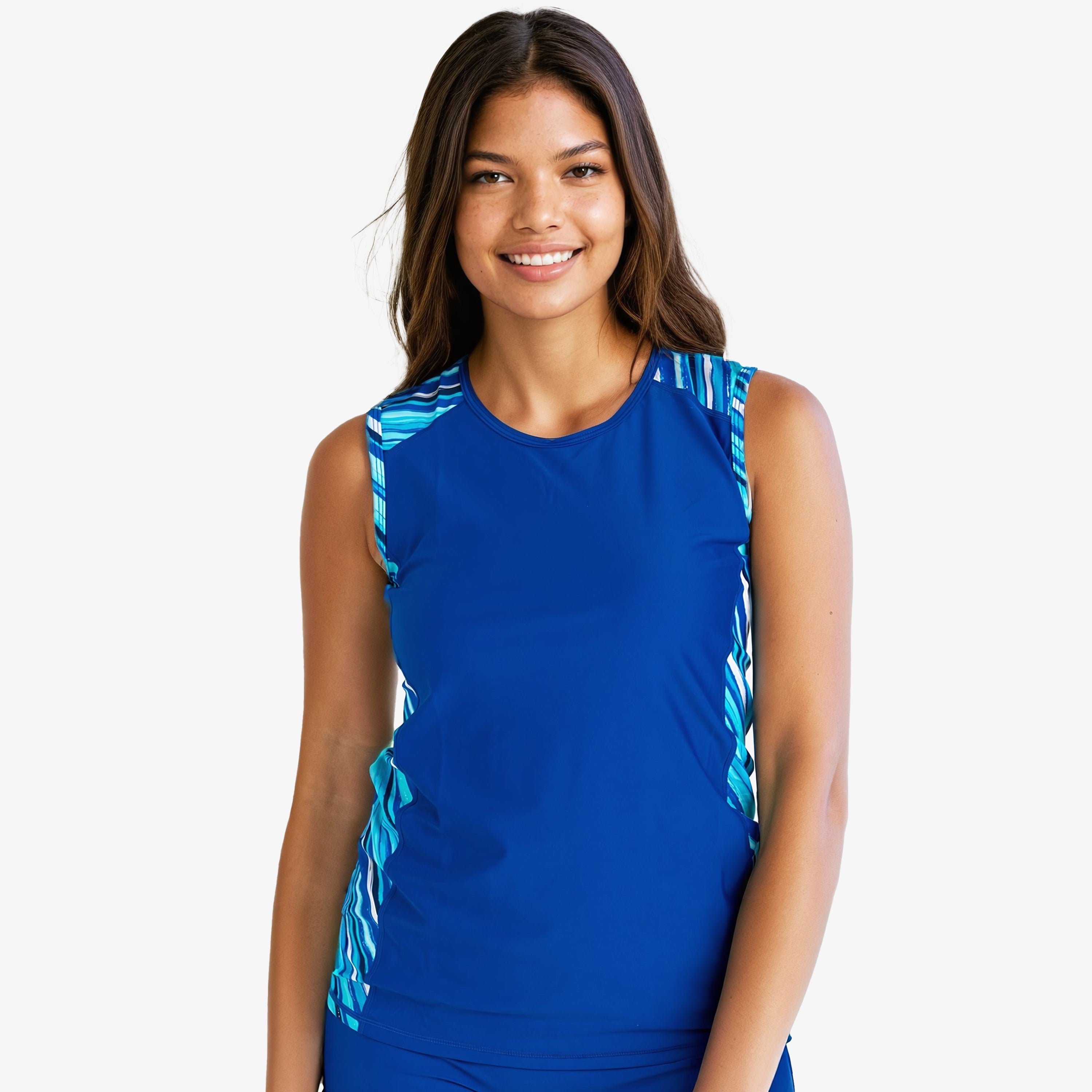

Женский свободный топ-танкини Maya Swim Top Calypsa, цвет marine/pool stripes