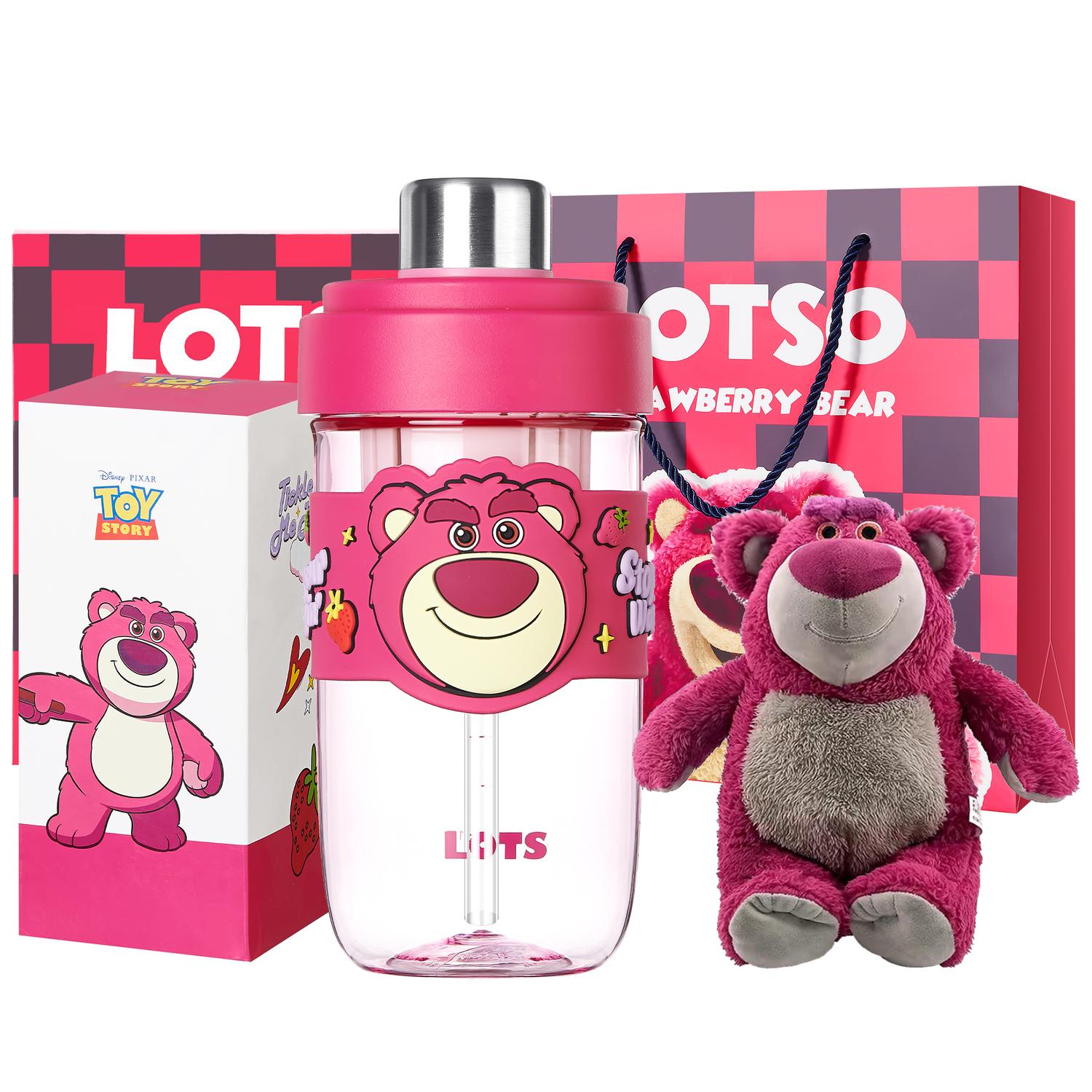 

Серия Strawberry Bear пластиковые стаканы для воды 600 мл Disney, Lotso Turn Straw Water Cup+Large Doll+Shopping Bag[Includes Cup Brush+Sticker]