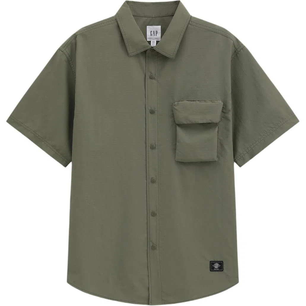 Рубашка мужская с отложным воротником, рабочая GAP, Light Brown — фото 3