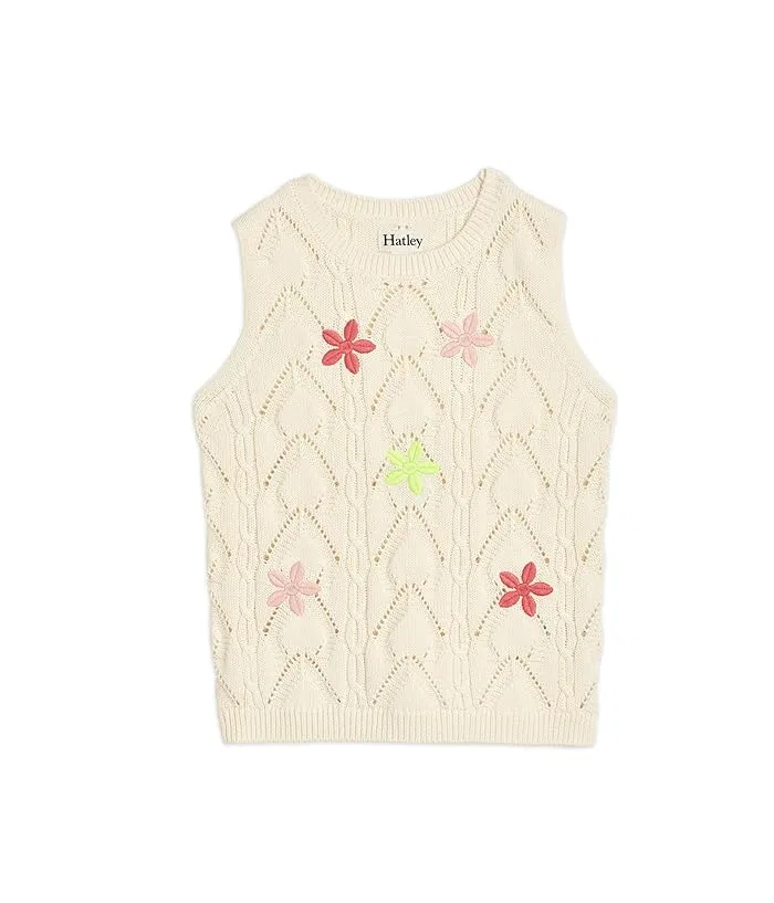 Свитер с цветочным узором Delicate Flower Crochet Top Hatley Kids, Cream