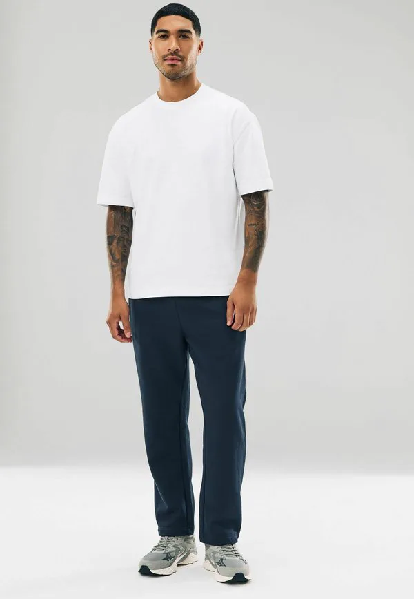 Спортивные брюки прямого кроя, свободного кроя, из плотной ткани. Next, Navy Blue
