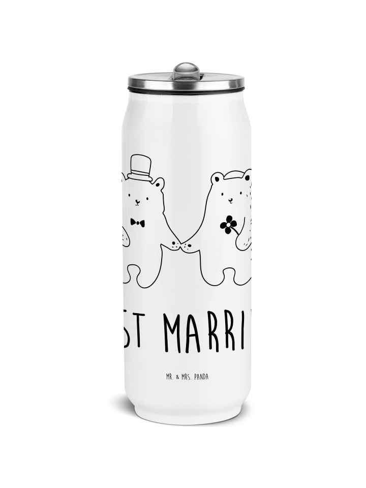 

Mr. & Mrs. Panda Свадебная бутылка для напитков с изображением медведя и надписью белого цвета
