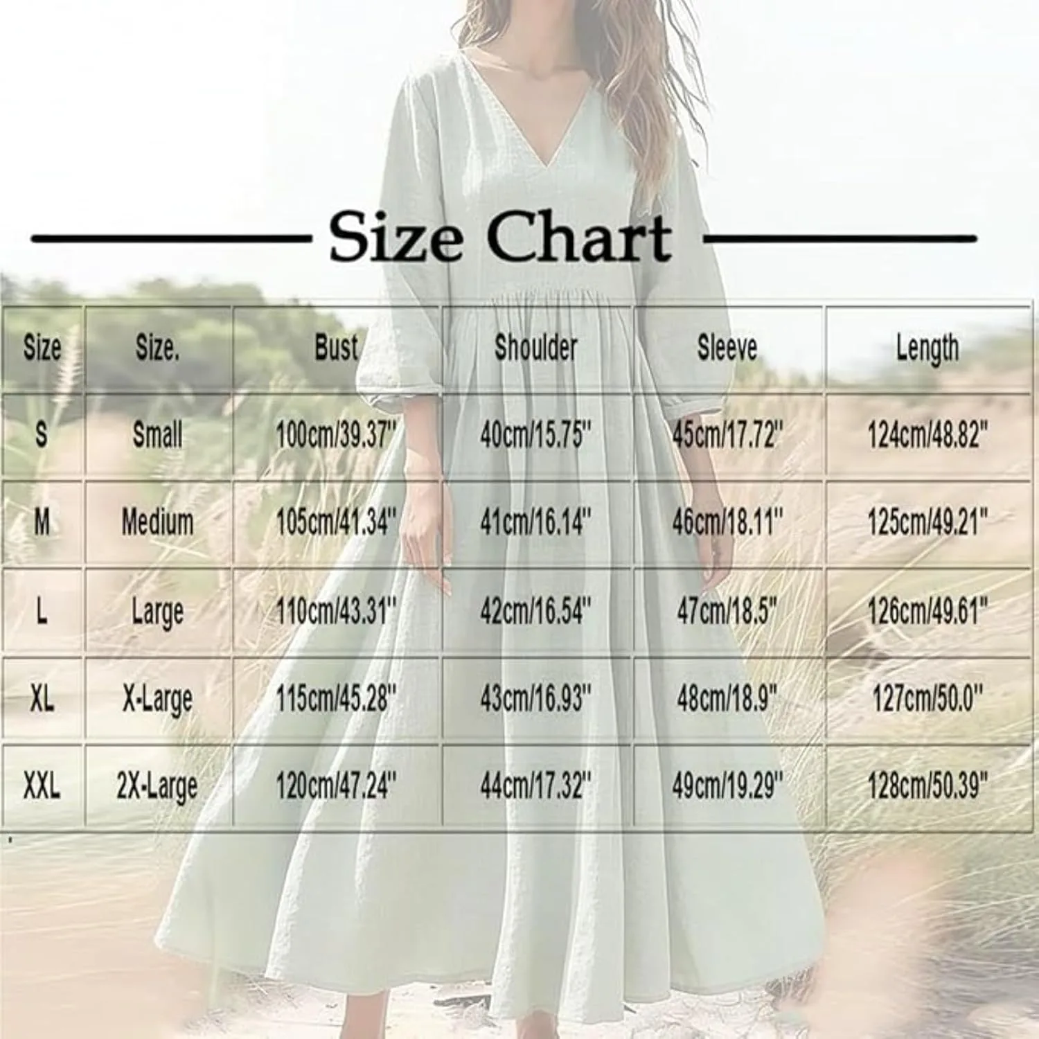Платье для женщин Plus Size летнее с 3/4 рукавом, струящееся плиссированное длинное платье с завышенной талией для отдыха и пляжа (Gray, Small) Generic, серый — фото 4