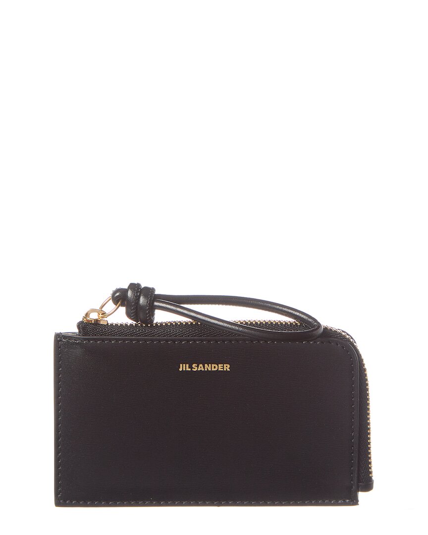 

Кожаный кошелек для монет с логотипом Jil Sander, черный