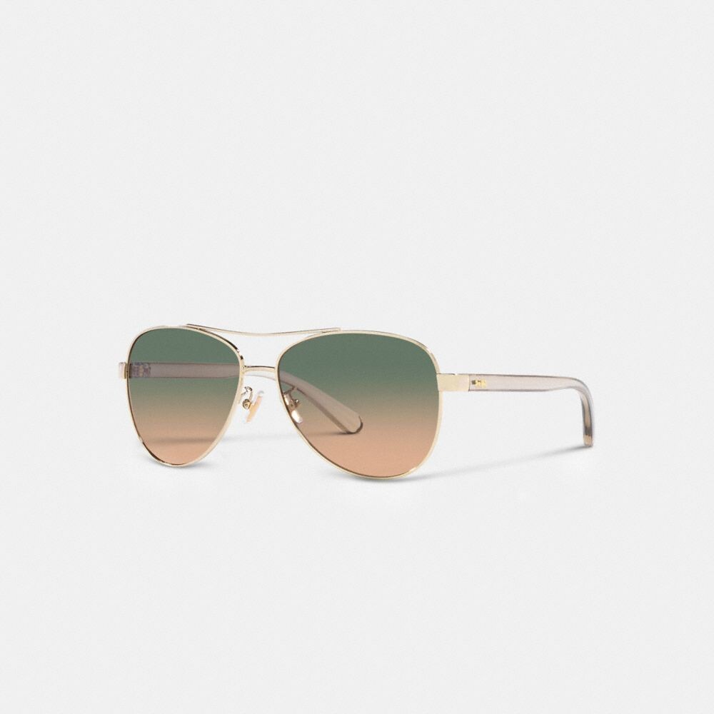 

Солнцезащитные очки COACH Horse And Carriage Pilot, цвет Green Yellow Gradient