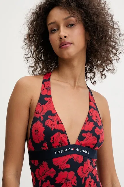 Купальник слитный с принтом Tommy Hilfiger, темно-синий — фото 3