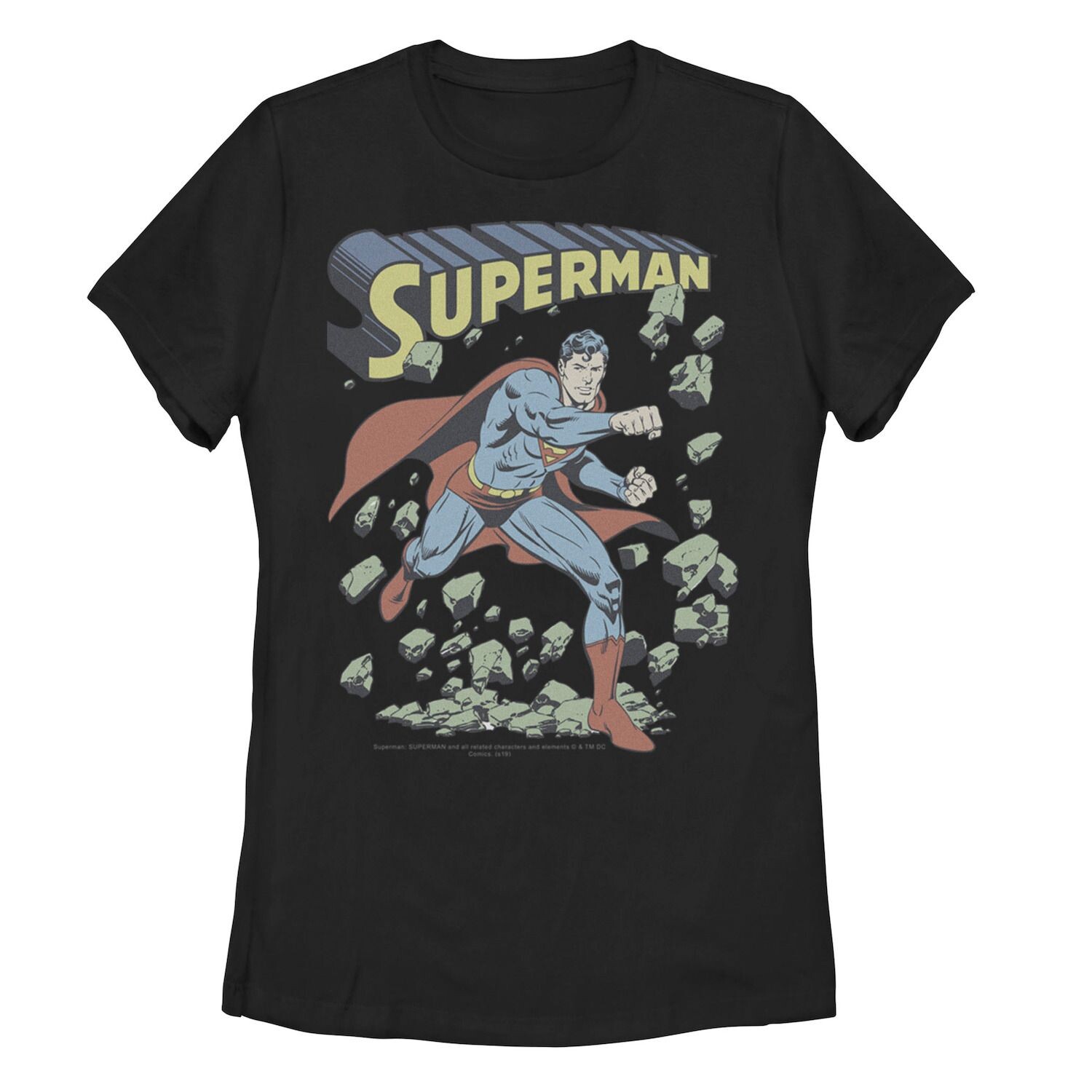 

Детская винтажная футболка с плакатом DC Comics Superman Smash Rocks Licensed Character