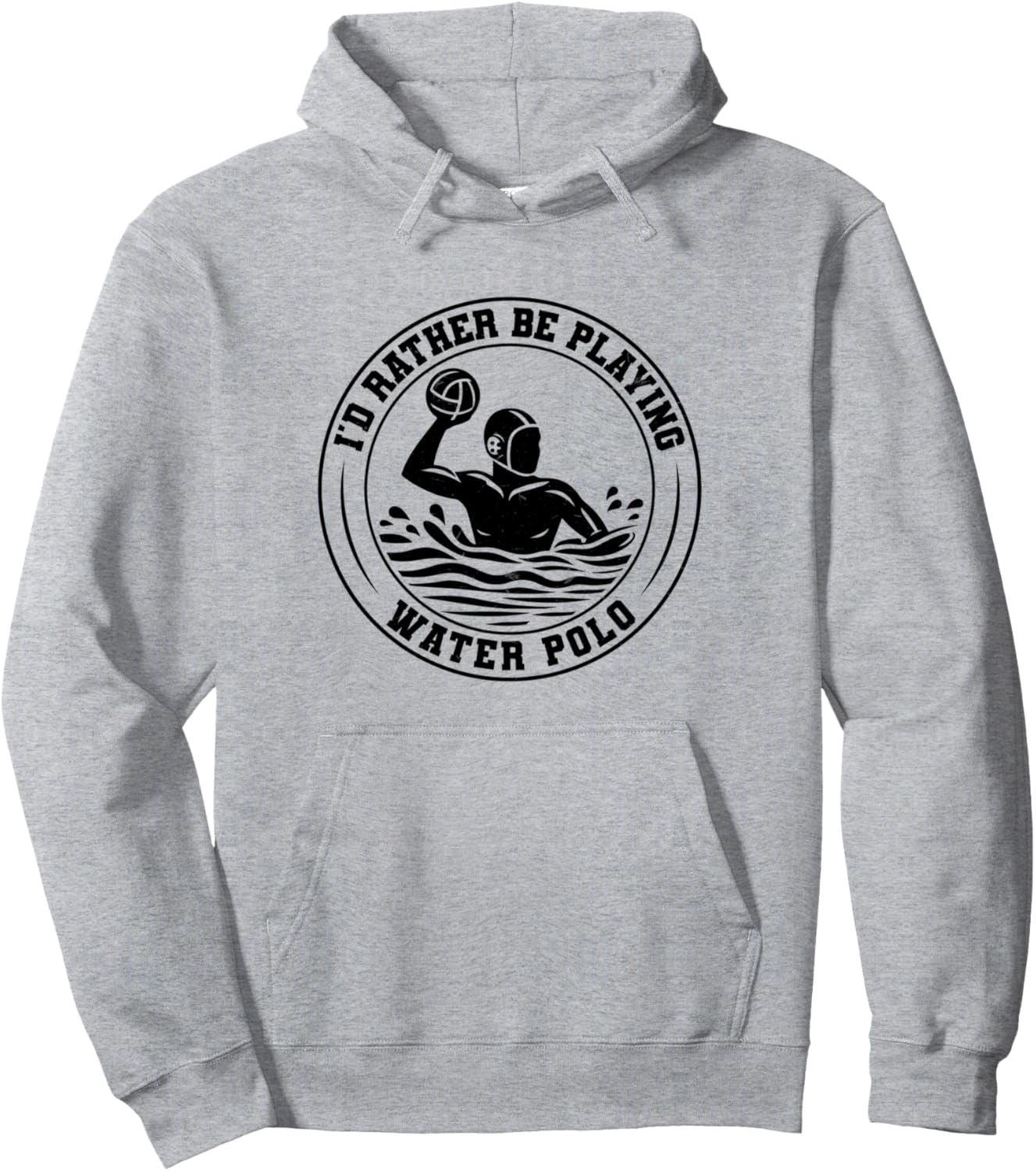 

Толстовка с надписью Я бы предпочел играть в водное поло Waterpolo Game Water Polo Player, серый