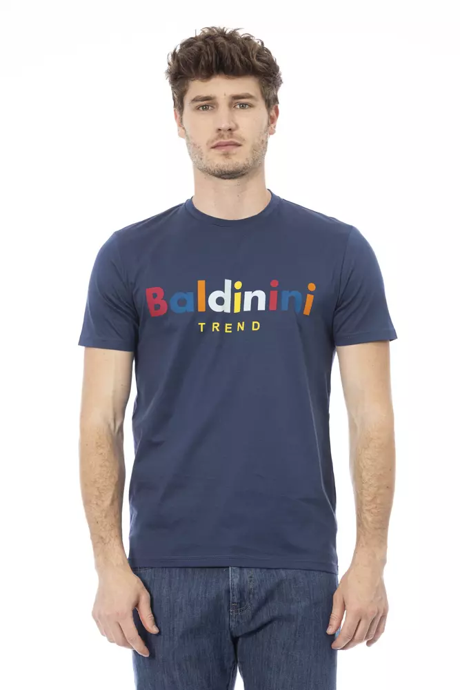 

Синяя хлопковая мужская футболка Baldinini Trend