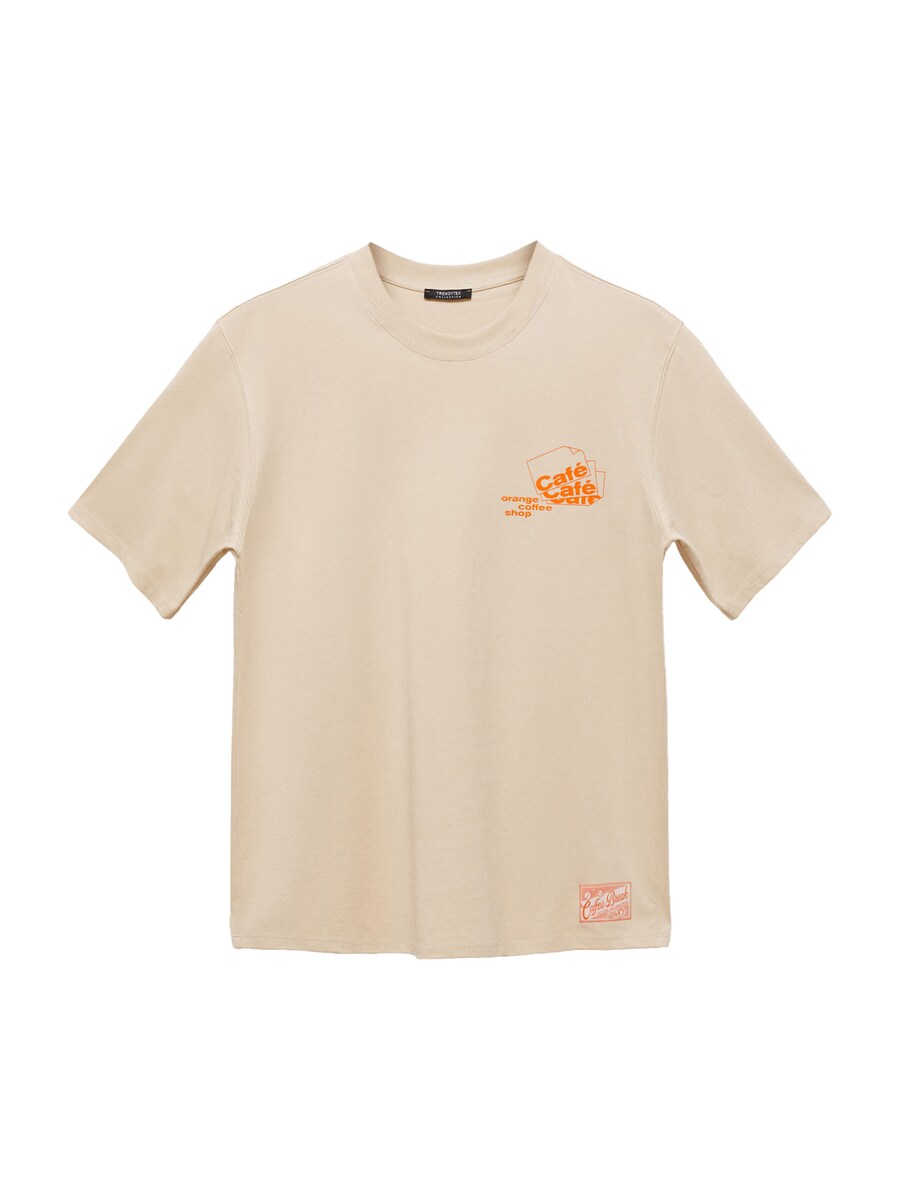 

Классическая футболка MANGO MAN Shirt PAPERS, бежевый