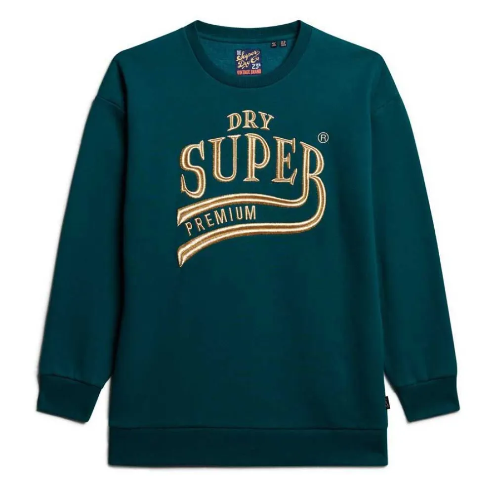 

Платье Superdry Luxe Metallic Logo midi, зеленый