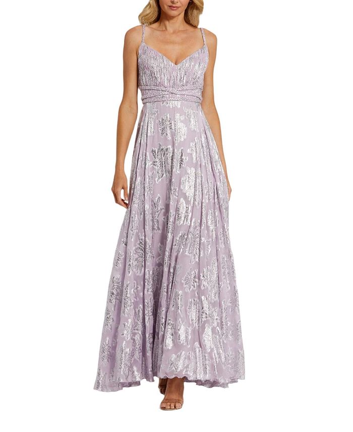 

Платье с плетеными бретелями и сборками Top Gown Mac Duggal, фиолетовый