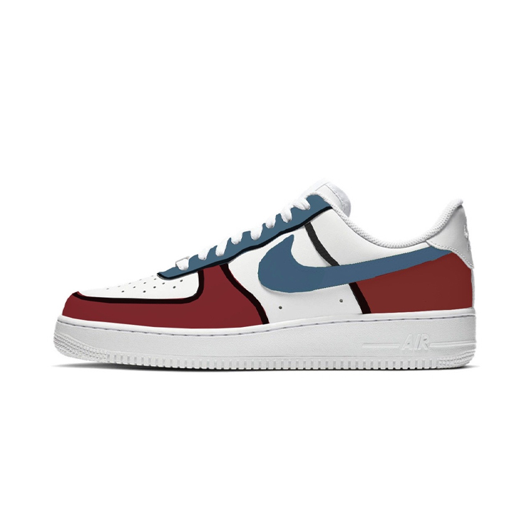 

Nike Кроссовки Air Force 1 07 Brick Love Low Top Skateboard мужские красно-бело-синие, цвет Red White Blue