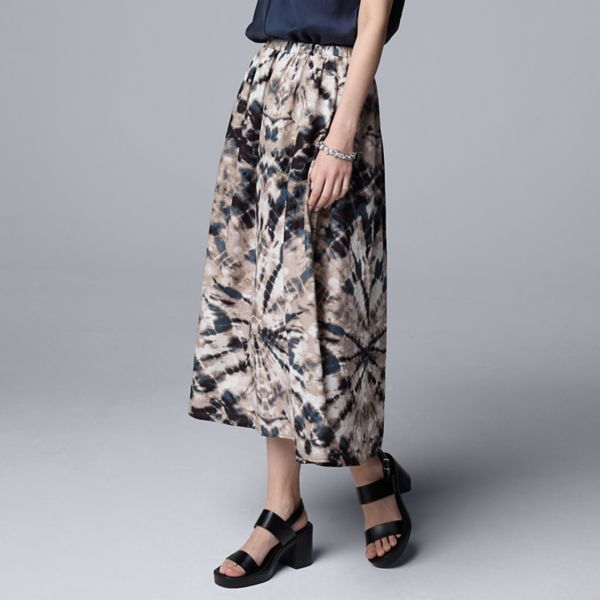

Юбка миди женская, застегивающаяся на липучке Simply Vera Vera Wang, цвет brown mirrored dye