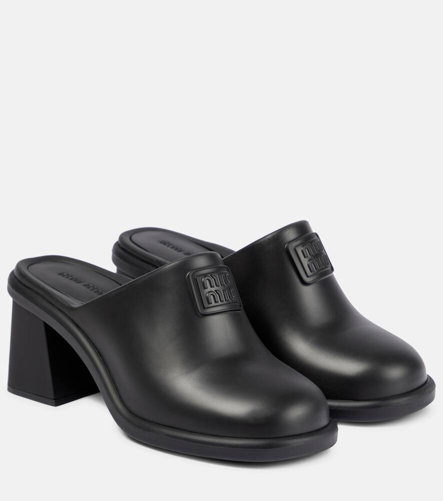 Резиновые клоги с логотипом Miu Miu, Nero