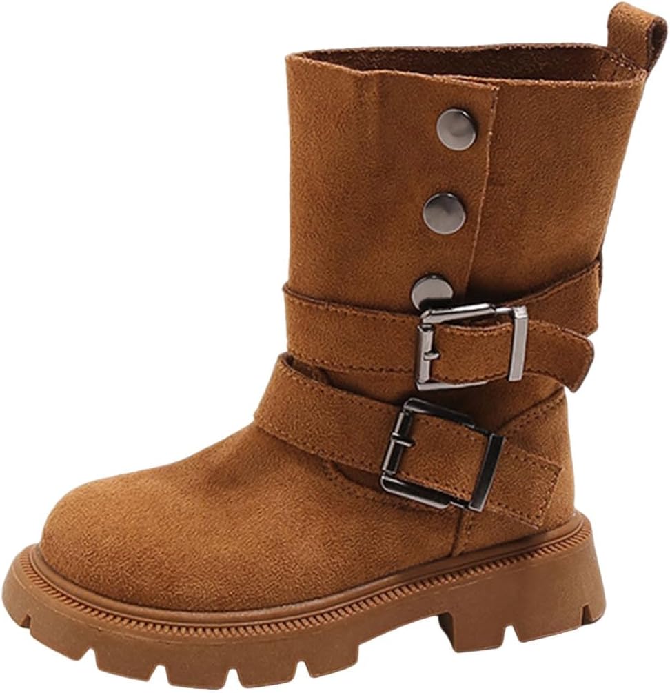 

Детские ботинки IWIHMIV для девочек, сапожки для верховой езды, модные, удобные, с противоскользящей подошвой, с округлым носком, до середины голени, Khaki