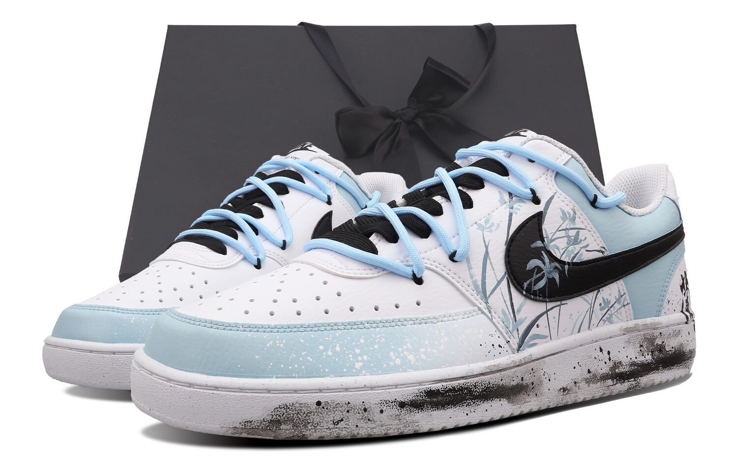 

Кроссовки Nike Court Vision 1 Skateboarding Shoes Men Low-top White, синий